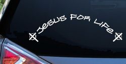 Jesus For Life Christian Car or Truck Window Decal Sticker