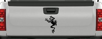 Frog With Swirl Eyes Car or Truck Window Decal Sticker (Black)