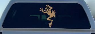 Frog With Swirl Eyes Car or Truck Window Decal Sticker (Light Brown)