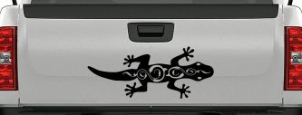 Lizard With Back Swirls Car or Truck Window Decal Sticker (Black)