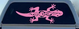 Lizard With Back Swirls Car or Truck Window Decal Sticker (Pink)