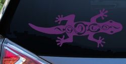 Lizard With Back Swirls Car or Truck Window Vinyl Decal Sticker (Violet)