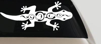 Lizard With Back Swirls Car or Truck Window Vinyl Decal Sticker