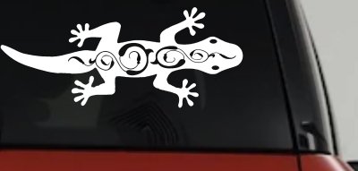 Lizard With Back Swirls Car or Truck Window Vinyl Decal Sticker
