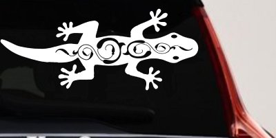 Lizard With Back Swirls Car or Truck Window Vinyl Decal Sticker