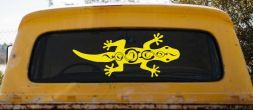 Lizard With Back Swirls Car or Truck Window Decal Sticker (Yellow)
