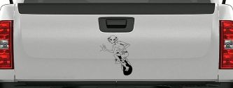 Alien Surfing Funny Car or Truck Window Vinyl Decal Sticker (Black)