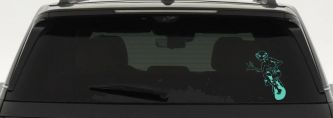 Alien Surfing Funny Car or Truck Window Decal Sticker (Mint)