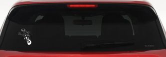 Alien Surfing Funny Car or Truck Window Decal Sticker (White)