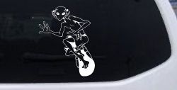 Alien Surfing Funny Car or Truck Window Decal Sticker