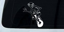 Alien Surfing Funny Car or Truck Window Decal Sticker