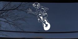 Alien Surfing Funny Car or Truck Window Decal Sticker