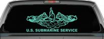 U.S. Submarine Service with Dolphins Military Car or Truck Window Decal Sticker (Mint)