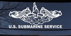 U.S. Submarine Service with Dolphins Military Car or Truck Window Decal Sticker