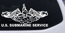 U.S. Submarine Service with Dolphins Military Car or Truck Window Decal Sticker