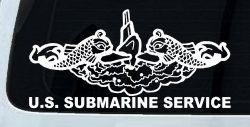 U.S. Submarine Service with Dolphins Military Car or Truck Window Decal Sticker