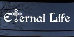 Eternal Life With Cross Christian Car or Truck Window Decal Sticker