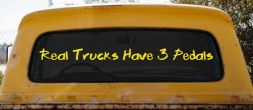 Real Trucks Have 3 Pedals Off Road Car or Truck Window Decal Sticker (Yellow)