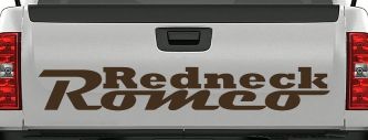 Redneck Romeo Country Car or Truck Window Decal Sticker (Brown)