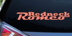 Redneck Romeo Country Car or Truck Window Decal Sticker (Coral)