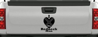 I Love my Redneck Man Country Car or Truck Window Decal Sticker (Matte Black)