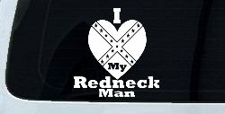 I Love my Redneck Man Country Car or Truck Window Decal Sticker