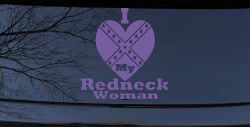 I Love my Redneck Woman Country Car or Truck Window Decal Sticker (Purple)