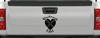 Redneck Girl Rebel Heart Country Car or Truck Window Decal Sticker (Black)