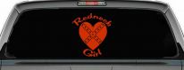 Redneck Girl Rebel Heart Country Car or Truck Window Decal Sticker (Orange Red)