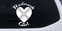 Redneck Girl Rebel Heart Country Car or Truck Window Decal Sticker