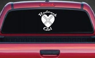 Redneck Girl Rebel Heart Country Car or Truck Window Decal Sticker