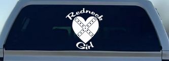 Redneck Girl Rebel Heart Country Car or Truck Window Decal Sticker