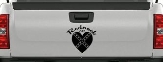 Redneck At Heart Country Car or Truck Window Decal Sticker (Black)