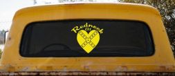Redneck At Heart Country Car or Truck Window Decal Sticker (Yellow)