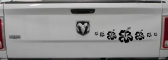 Hibiscus Flowers Row Car or Truck Window Vinyl Decal Sticker (Black)