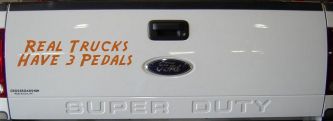 Real Trucks Have 3 Pedals Off Road Car or Truck Window Decal Sticker (Nut Brown)