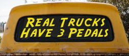 Real Trucks Have 3 Pedals Off Road Car or Truck Window Vinyl Decal Sticker (Yellow)