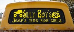 Silly Boys Jeeps are for Girls Off Road Car or Truck Window Vinyl Decal Sticker (Yellow)