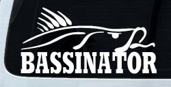 Bassinator Bass Fishing Car or Truck Window Decal Sticker