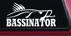 Bassinator Bass Fishing Car or Truck Window Decal Sticker