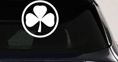3 Leaf Clover Circle Car or Truck Window Vinyl Decal Sticker
