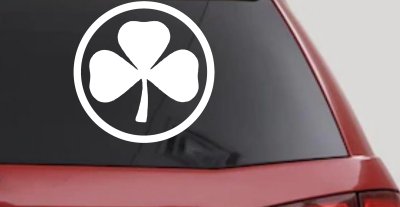 3 Leaf Clover Circle Car or Truck Window Vinyl Decal Sticker