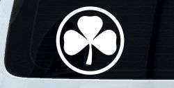 3 Leaf Clover Circle Car or Truck Window Decal Sticker