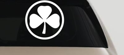 3 Leaf Clover Circle Car or Truck Window Vinyl Decal Sticker