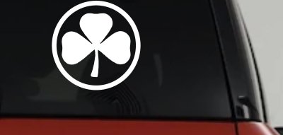 3 Leaf Clover Circle Car or Truck Window Vinyl Decal Sticker
