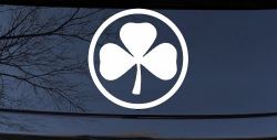3 Leaf Clover Circle Car or Truck Window Decal Sticker
