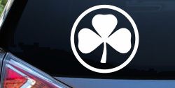 3 Leaf Clover Circle Car or Truck Window Decal Sticker