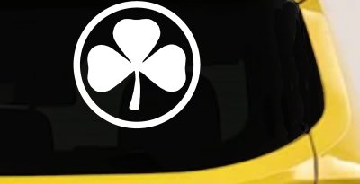 3 Leaf Clover Circle Car or Truck Window Vinyl Decal Sticker