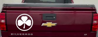 3 Leaf Clover Circle Car or Truck Window Vinyl Decal Sticker (White)