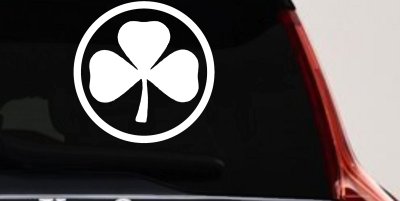 3 Leaf Clover Circle Car or Truck Window Vinyl Decal Sticker